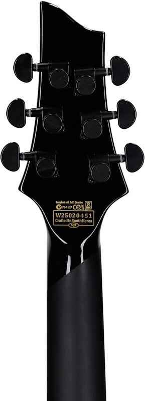 Schecter V-1 Przym Palladium Electric Guitar, Gloss Black, Headstock Straight Back