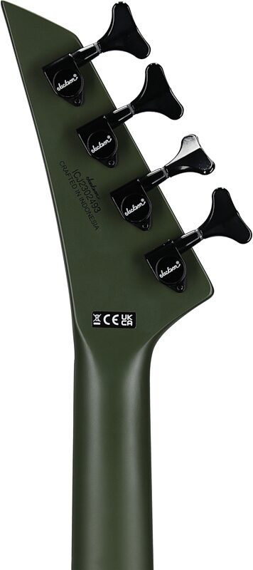 Jackson CBXNT DX IV X Series Concert Electric Bass, Matte Army Drab, Headstock Straight Back