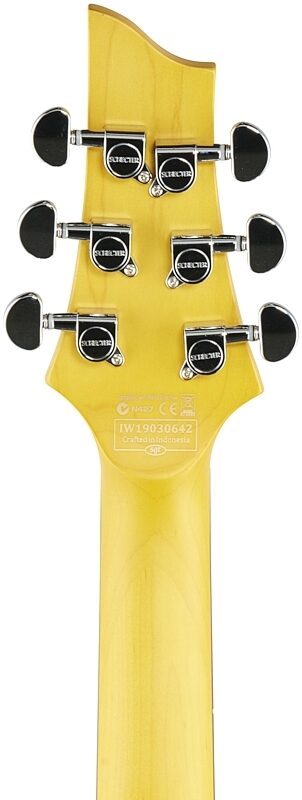 Schecter C-6 Deluxe Electric Guitar, Satin Metallic Light Blue, Headstock Straight Back