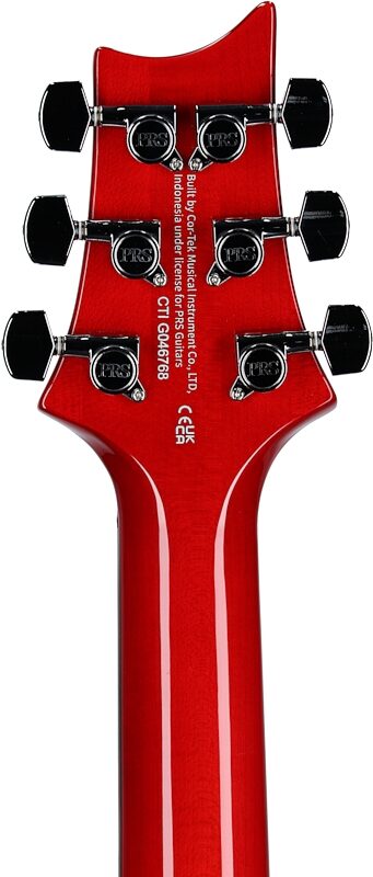 PRS Paul Reed Smith SE Custom 24 Electric Guitar (with Gig Bag), Charcoal Cherry Burst, Headstock Straight Back