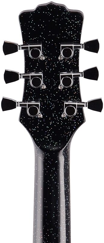 Luna Aurora Borealis 3/4-Size Acoustic Guitar, Black, Headstock Straight Back