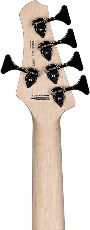 MTD Kingston Super 5 Electric Bass, 5-String (with Laurel Fingerboard), Black, Headstock Straight Back