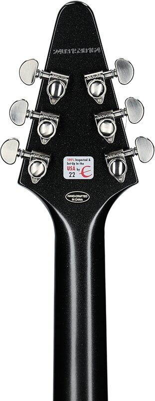 Epiphone Flying V Prophecy Electric Guitar, Jet Black Metallic, Headstock Straight Back