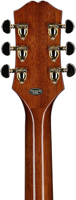 Epiphone Exclusive Les Paul Custom AAA Quilt Top Electric Guitar (with Gig Bag), Transparent Amber, Headstock Straight Back