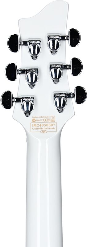 Schecter Stargazer 6 Electric Guitar, Gloss White, Headstock Straight Back