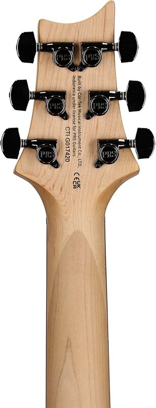 PRS SE Swamp Ash CE24 Sandblasted Limited Edition Electric Guitar (with Gig Bag), Sandblasted Blue, Headstock Straight Back