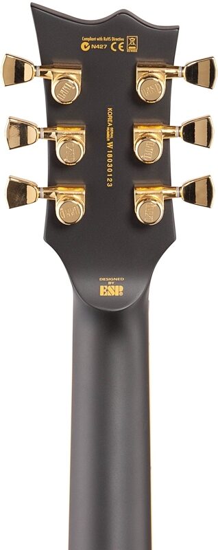 ESP LTD EC-1000 Deluxe Series, Seymour Duncan Electric Guitar, Vintage Black, Headstock Straight Back