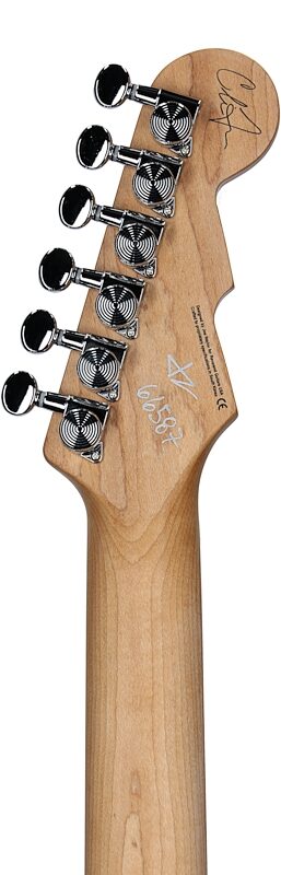 Reverend Chris Freeman Signature Electric Guitar, Turquoise Sparkle, Headstock Straight Back