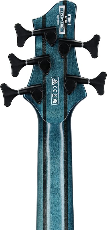 Ibanez BTB945 Electric Bass, 5-String, Cosmic Blue Low Gloss, Headstock Straight Back