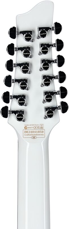 Schecter Stargazer 12 Electric Guitar, 12-String, Gloss White, Headstock Straight Back