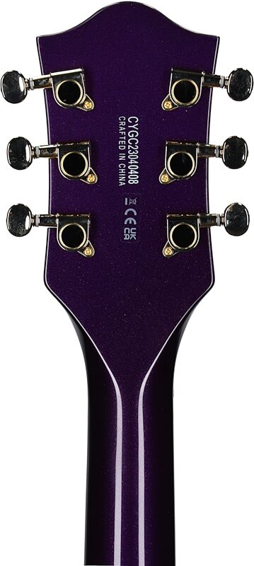 Gretsch G-5655TG Electromatic Center Block Jr Single-Cut Electric Guitar, Amethyst, Headstock Straight Back