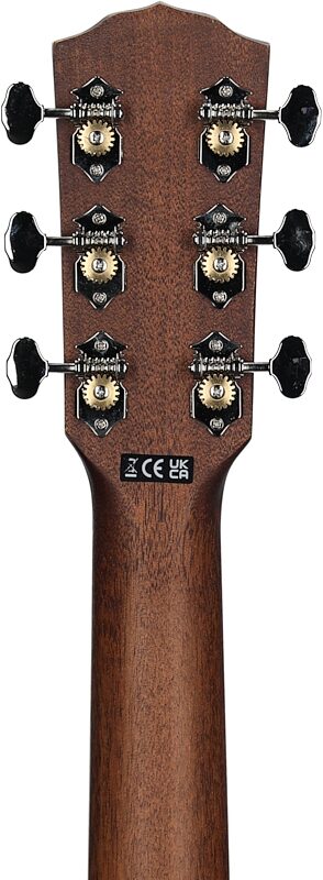 Fender Paramount PS-220E Parlor Acoustic-Electric Guitar (with Case), Cognac, Mahogany Top, Headstock Straight Back