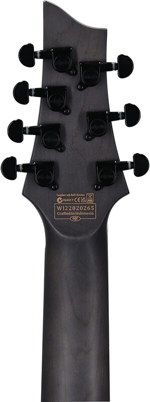Schecter Omen Elite-7 Multiscale Electric Guitar, 7-String, Black Cherry Burst, Headstock Straight Back