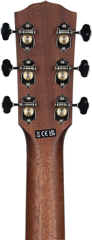 Fender Paramount PD-220E Dreadnought Mahogany Acoustic-Electric Guitar (with Case), Cognac, Headstock Straight Back