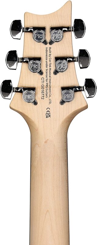 PRS SE Swamp Ash CE24 Sandblasted Limited Edition Electric Guitar (with Gig Bag), Sandblasted White, Headstock Straight Back