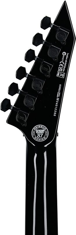 ESP LTD Horizon Custom 87 Electric Guitar, Black, Headstock Straight Back