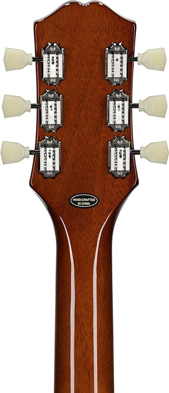 Epiphone Inspired by Gibson Les Paul Standard '50s Electric Guitar (with Gig Bag), Gold Top, Headstock Straight Back