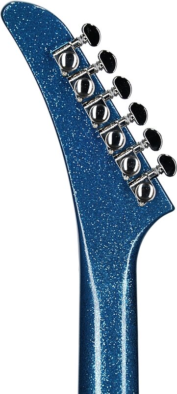 Epiphone Exclusive Explorer Electric Guitar, Blue Sparkle, Headstock Straight Back