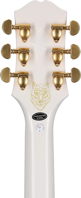 Epiphone Emily Wolfe White Wolfe Sheraton Electric Guitar (with Case), New, Headstock Straight Back