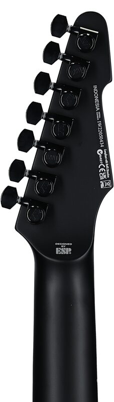 ESP LTD Phoenix 7 Baritone Electric Guitar, Black Metal, Blemished, Headstock Straight Back