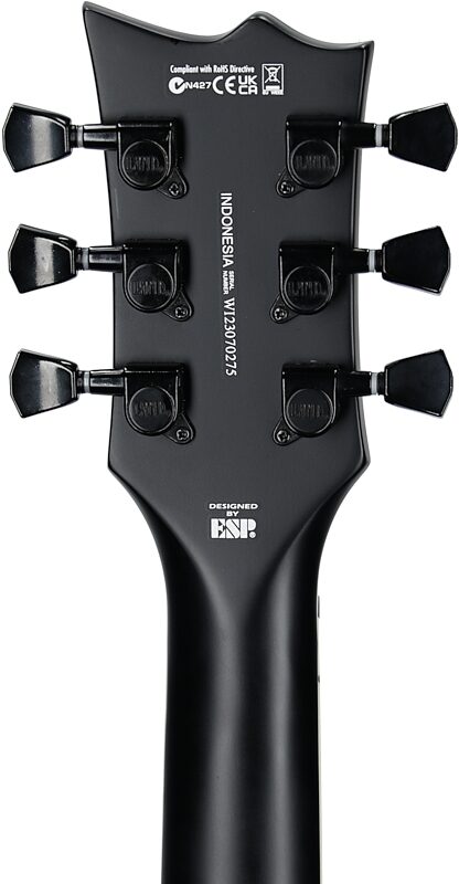 ESP LTD Lars Frederiksen Volsung 200 Electric Guitar, Black Satin, Headstock Straight Back