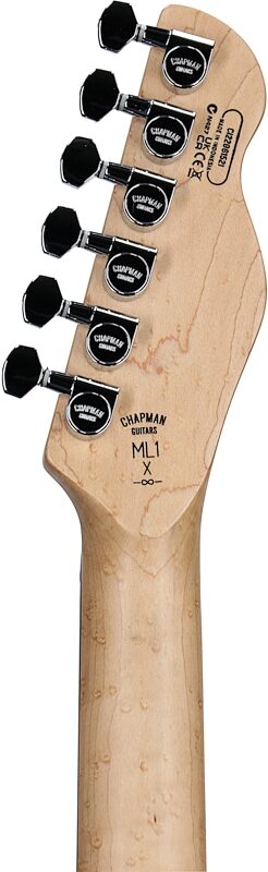Chapman ML1 X Electric Guitar, Black Gloss, Headstock Straight Back