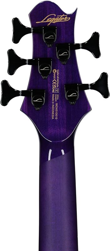 Legator HB5SS Helio 5 Super Shred Bass Guitar, Magenta, Headstock Straight Back