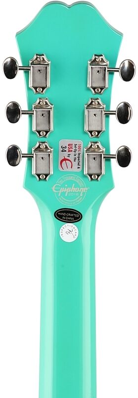 Epiphone Casino Coupe Electric Guitar, Turquoise, Headstock Straight Back