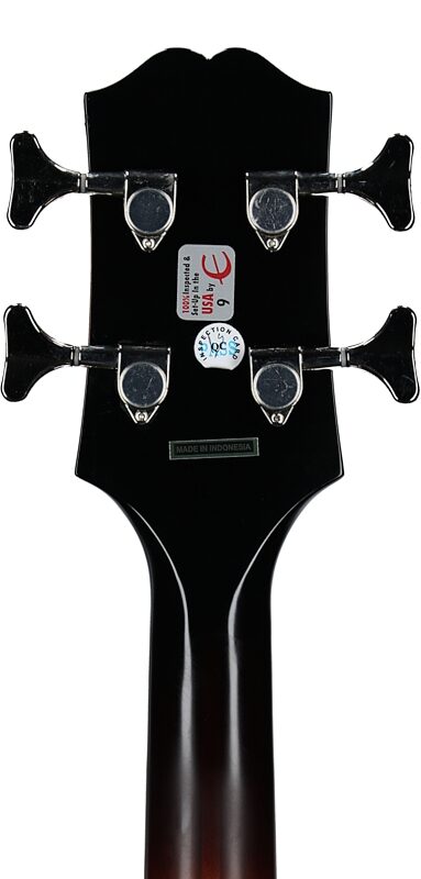 Epiphone El Capitan J-200 Studio Acoustic Electric Bass Guitar, Aged Vintage Sunburst, Headstock Straight Back