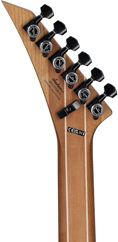 Jackson American Series Virtuoso Electric Guitar (with Case), Rocket Red, Headstock Straight Back