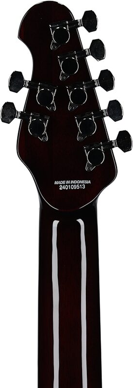 Sterling by Music Man MAJ270XFM Majesty 7 Electric Guitar, 7-String, Blood Orange Burst, Headstock Straight Back