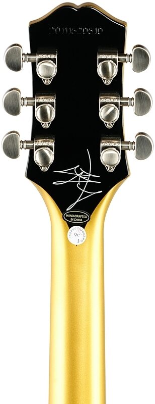 Epiphone Jared James Nichols Gold Glory Les Paul Custom Electric Guitar (with Hard Bag), New, Headstock Straight Back