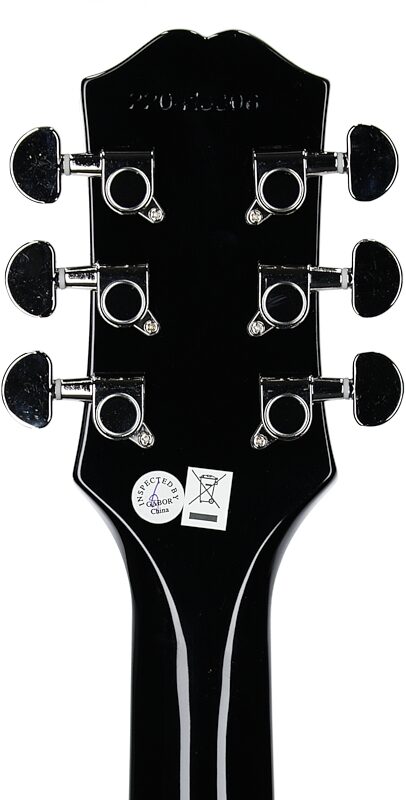 Epiphone Power Player SG Electric Guitar (with Gig Bag), Dark Matter Ebony, Headstock Straight Back