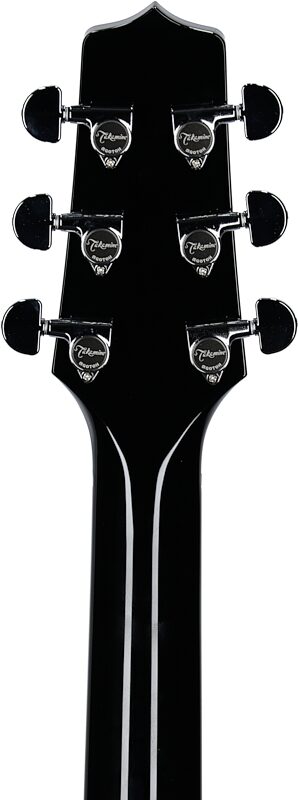 Takamine EF341SC Acoustic-Electric Guitar (with Case), Gloss Black, Headstock Straight Back