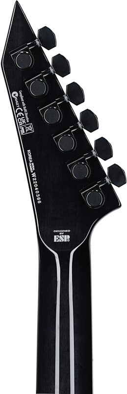 ESP LTD MH-1001NT Electric Guitar, See Thru Black, Headstock Straight Back