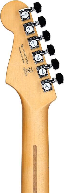 Fender American Ultra II Stratocaster Electric Guitar, Maple Fretboard (with Case), Solar Flare, Headstock Straight Back
