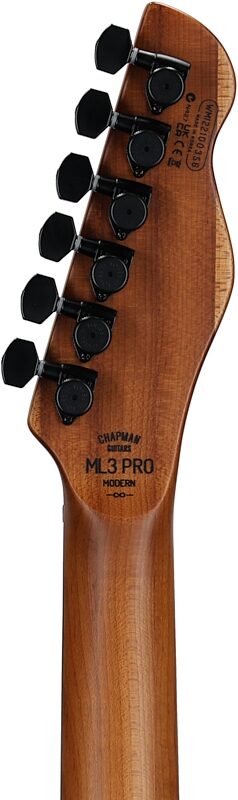 Chapman ML3 Pro Modern Electric Guitar, Liquid Teal Satin Metallic, Headstock Straight Back