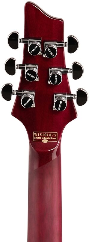 Schecter V-1 Custom Electric Guitar, Transparent Purple, Headstock Straight Back