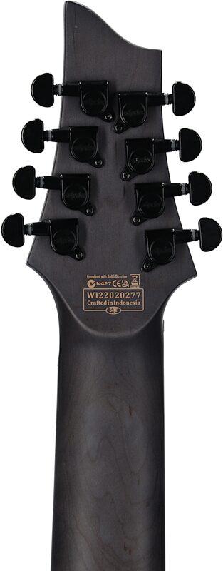 Schecter Omen Elite-8 Multiscale Electric Guitar, 8-String, Black Cherry Burst, Headstock Straight Back