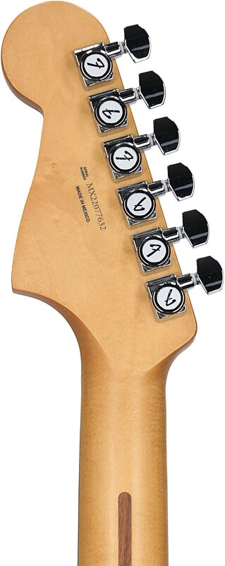 Fender Player Plus Meteora Electric Guitar (with Gig Bag), Belair Blue, Pau Ferro, Headstock Straight Back
