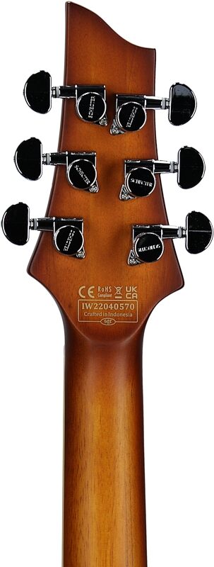 Schecter C-1 EA Classic Electric Guitar, Faded Vintage Sunburst, Headstock Straight Back
