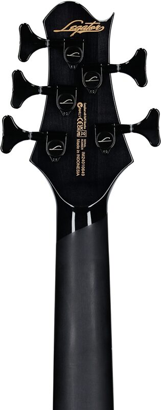 Legator HB5SS Helio 5 Super Shred Bass Guitar, Black, Headstock Straight Back