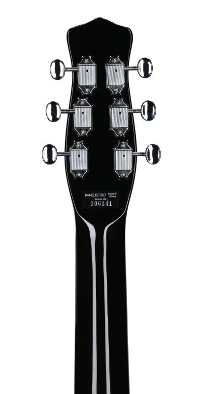 Danelectro 59 MOD NOS Electric Guitar, Left-Handed, Black, Headstock Straight Back