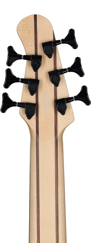 Michael Kelly Pinnacle 6 Electric Bass, 6-String, Natural Burl, Headstock Straight Back