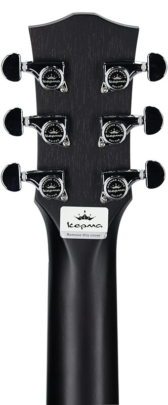 Kepma Club Series M2-131 "Mini 36" Acoustic-Electric Guitar (with Gig Bag), Black, Headstock Straight Back