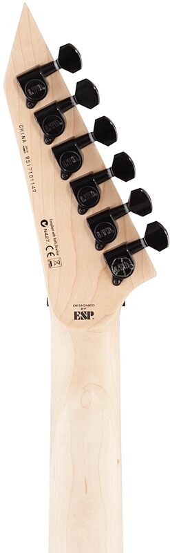 ESP LTD MH203QM Electric Guitar, See Thru Blue, Headstock Straight Back