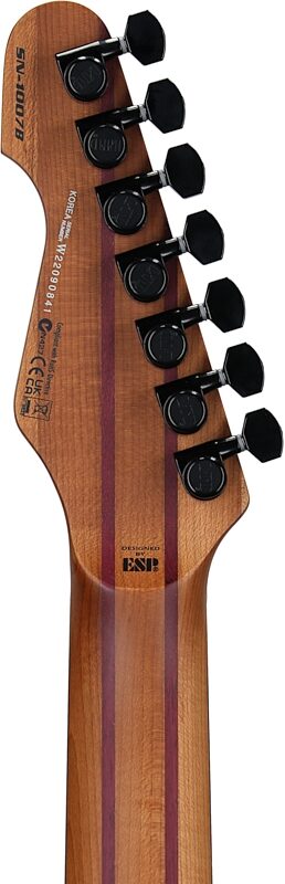 ESP LTD SN1007 Baritone Electric Guitar, Black Blast, Headstock Straight Back