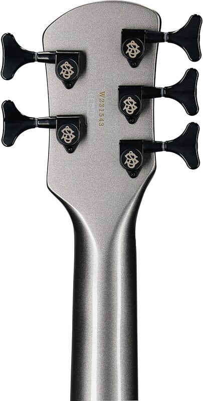 Spector NS Ethos HP 5-String Bass Guitar (with Bag), Gunmetal Gloss, Headstock Straight Back