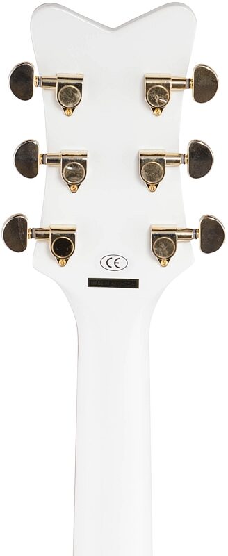 Gretsch G5022CWFE Rancher Falcon Jumbo Acoustic-Electric Guitar, White, Headstock Straight Back
