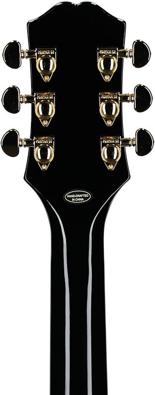 Epiphone Exclusive Les Paul Custom 3-Pickup Electric Guitar (with Soft Case), Ebony, Headstock Straight Back